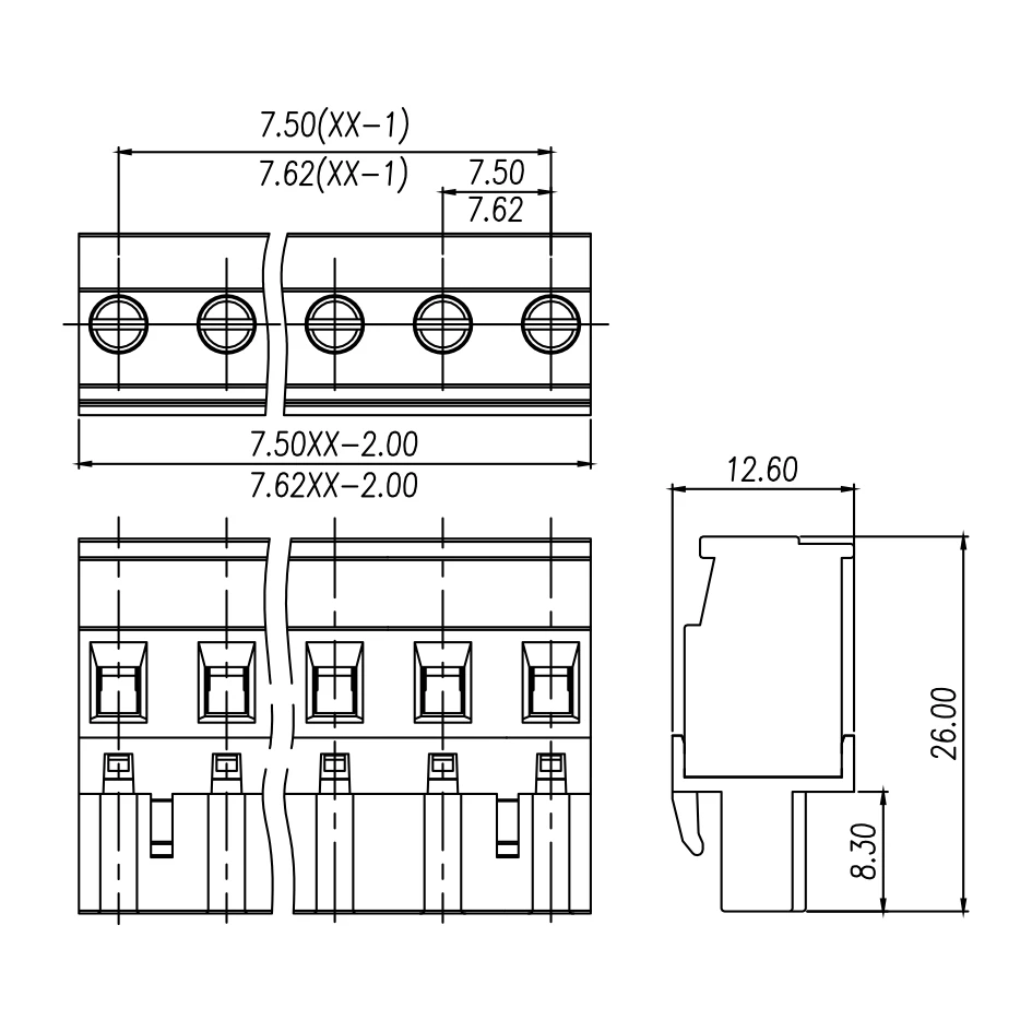 100PIN 7.62mm 2EDGKA  2P ~12P PCB PLUG-IN TEMINAL BLOCKS GMVSTBR2.5/-ST-7.62 PHOENIX CONTACT DEGSON 3ESDP 3ESDP
