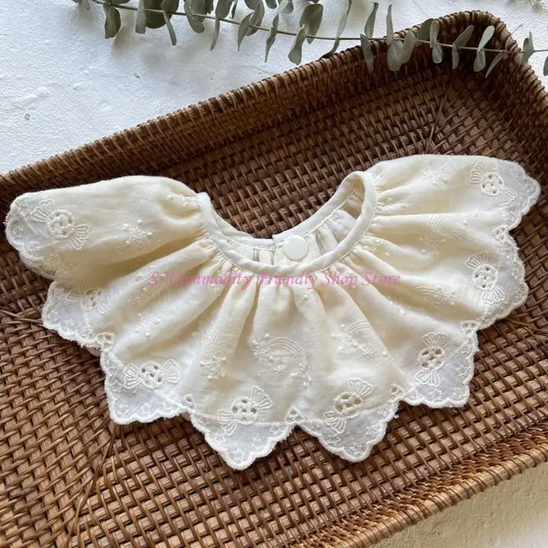 

85AE Korean Toddler Kids Lace Floral Baby Bibs Children Clothes Accessiories