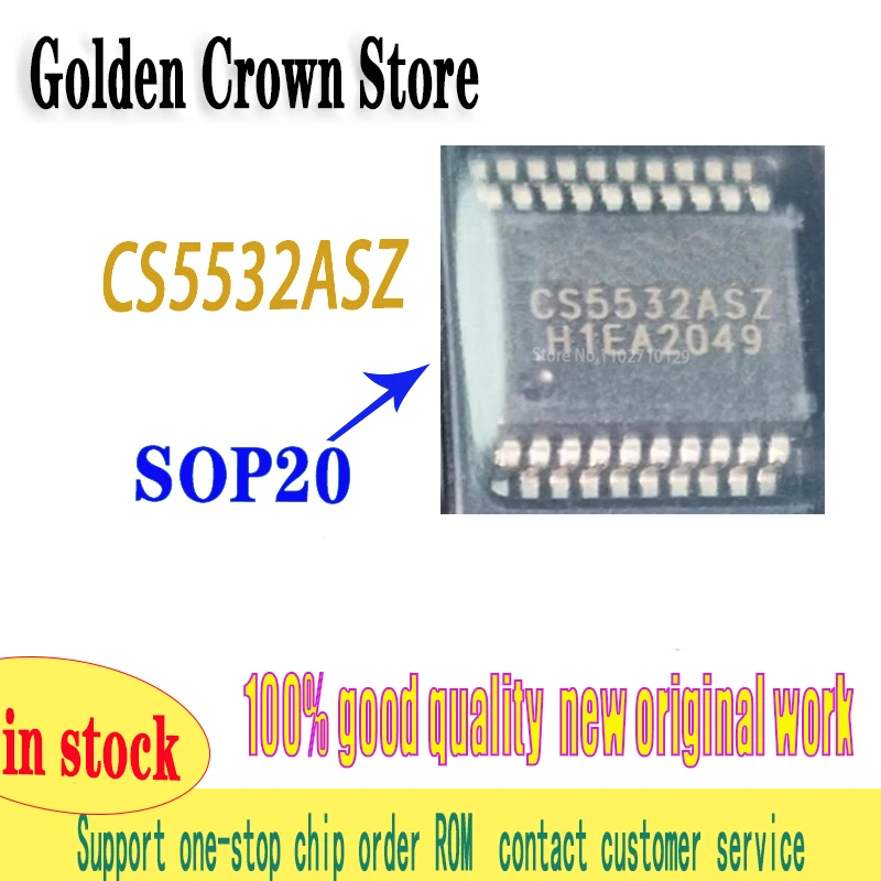 1-10PCS/LOT CS5532 CS5532ASZ CS5532-ASZ SOP20 SMD Analog to Digital Converter Noise Processor IC Chip New and Original In Stock