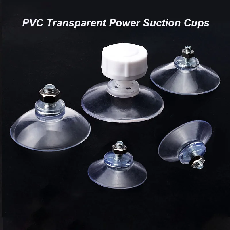 

Powerful Transparent Perforated Suction Cups - 3.2/4.0/4.4/4.8cm Diameter Ideal for Glass Table & Chair Feet with M4 Screw Hooks