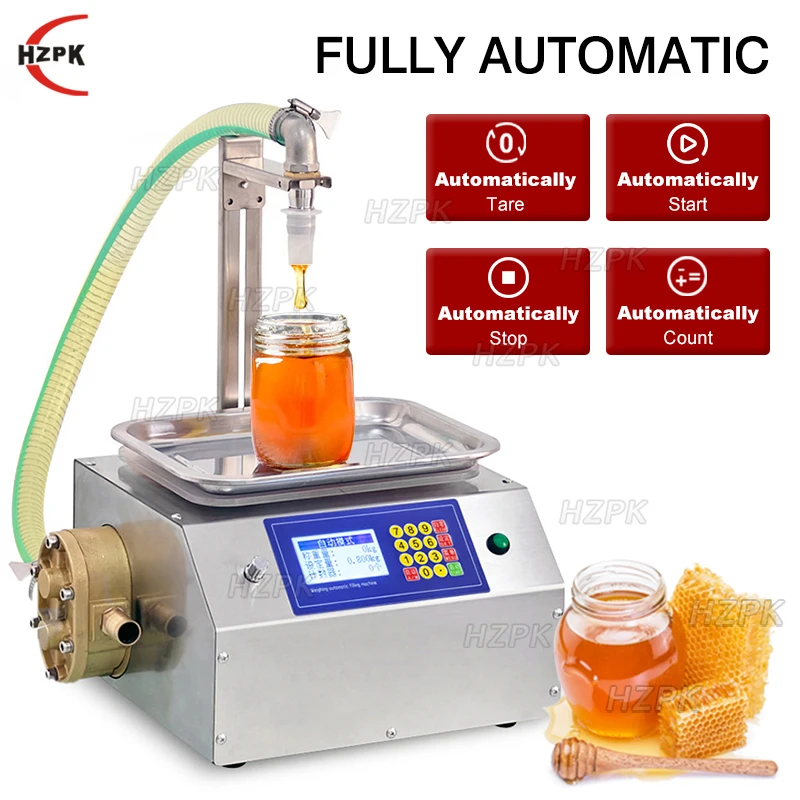 HZPK Csy L15 Semi Automatic Digital Control Honey Oil Sauce 250ml to 1000ml Gear Pump High Viscosity Weighing Filling Machine