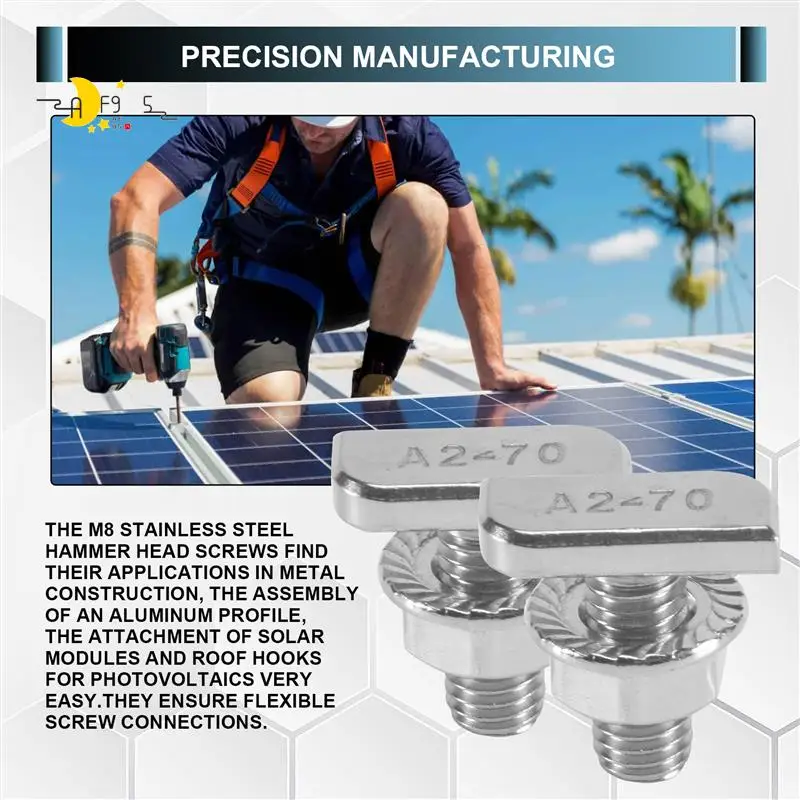 

AF95-15Pcs T Slot Bolt Replacement Parts M8 X 20 Screws, A2-70 Rail Track Screws Track Nuts With 15 Flange Nut