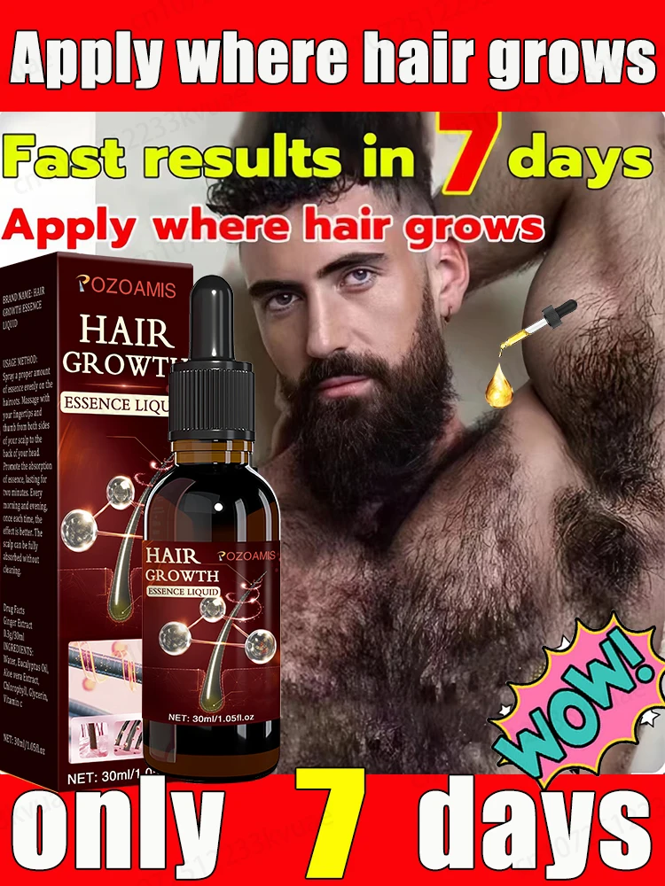 

No more baldness and hair loss, let your hair grow back, also effective for beard, chest and leg hair