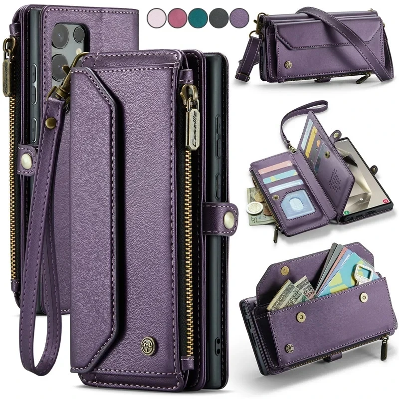 

Crossbody strap light luxury phone case For Samsung Galaxy S10 S20 S23 FE S22 S21 S24 Ultra Note 20 Ultra Lanyard Leather Cover