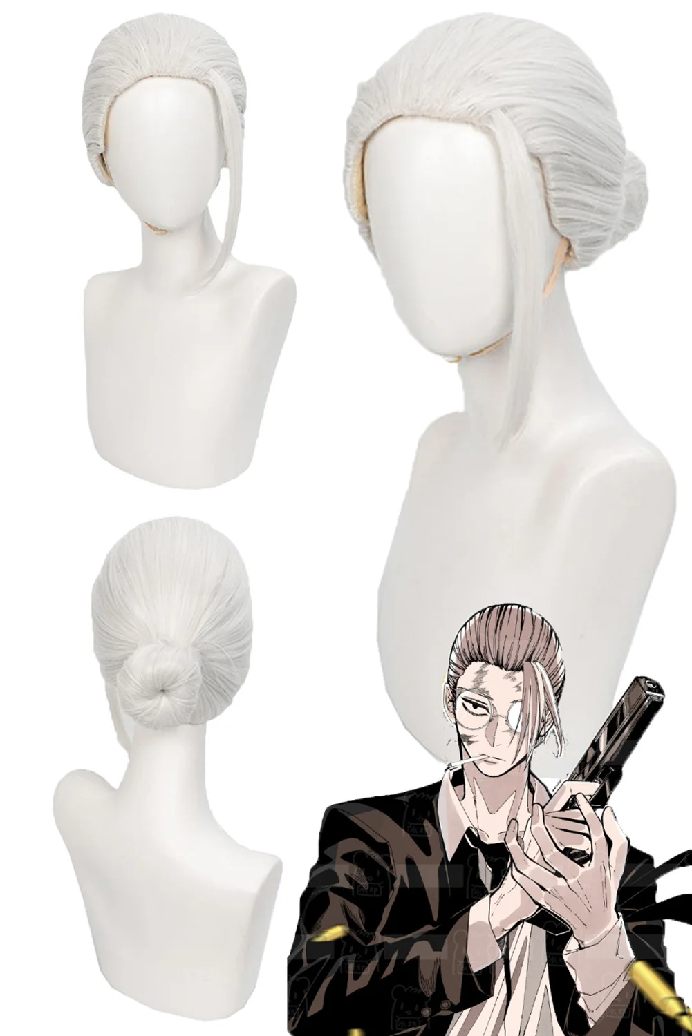 Fantasia Taro Sakamoto Wigs Hair Anime Days of Sakamoto Cosplay Disfraz Costume Accessories Men Halloween Carnival Party Props