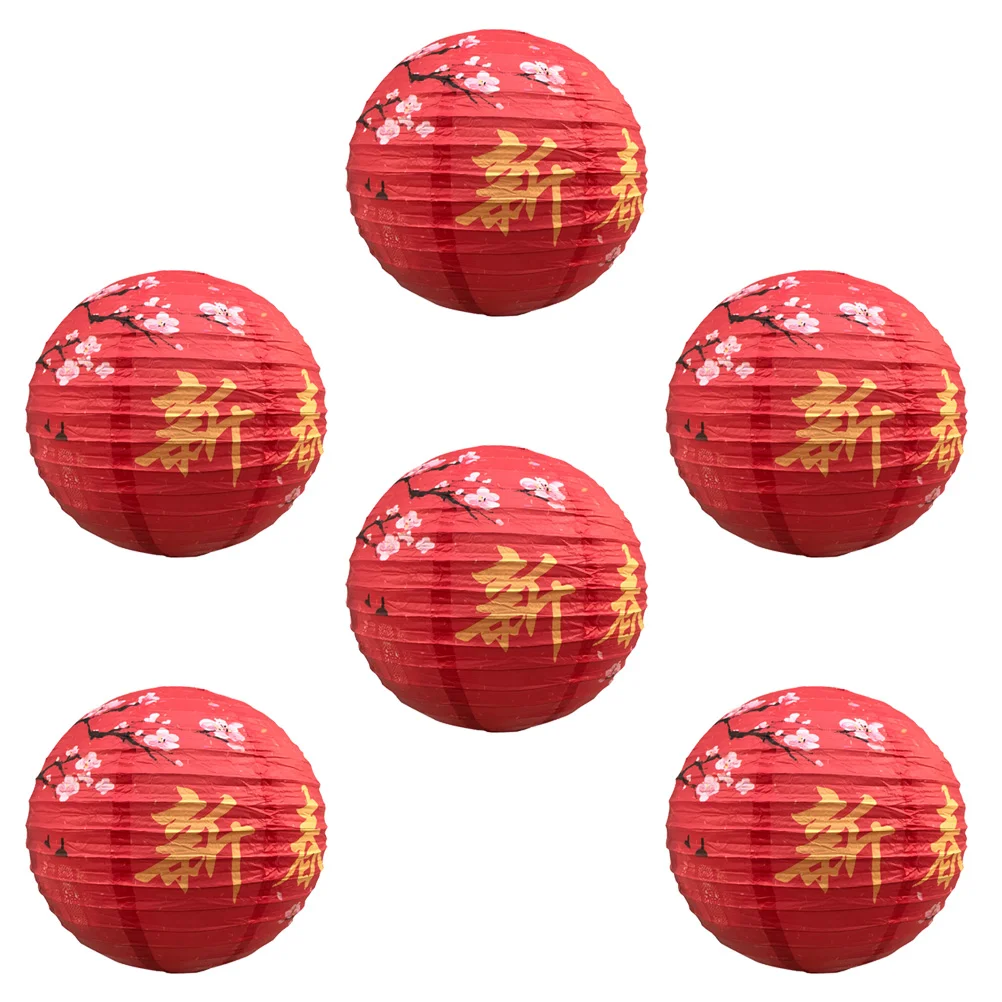 

6 Pcs Balls Chinese Lamp Japanese Lanterns New Year for Bulb Fold Decoration Flashlight