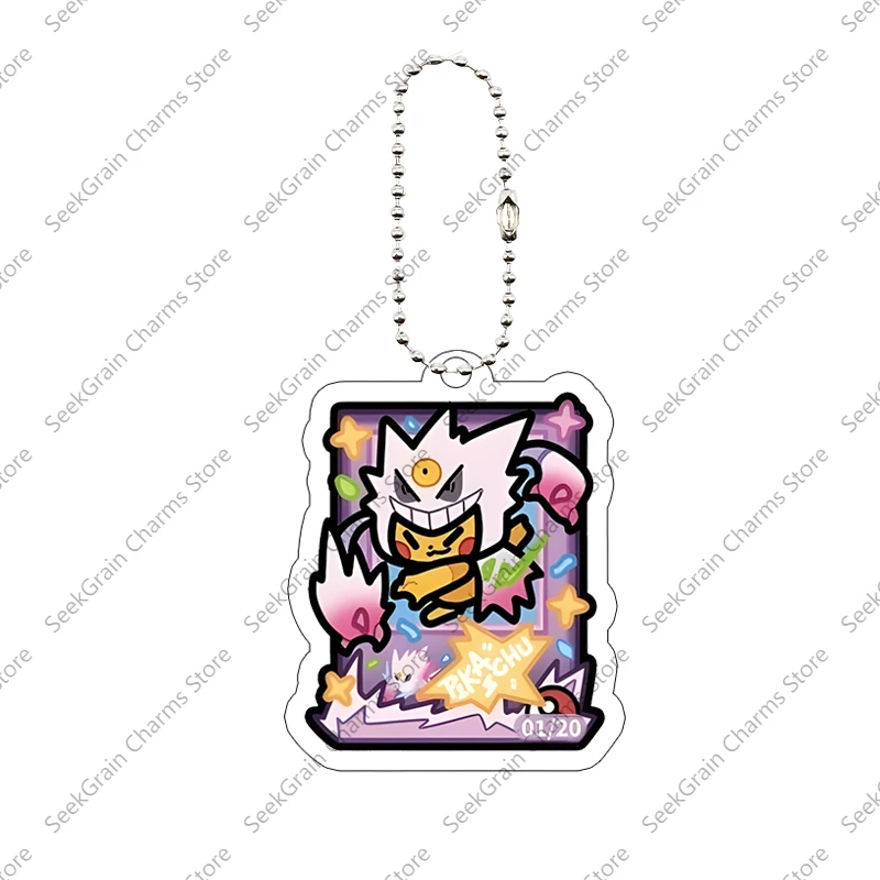 Mewtwo Lucario Mimikyu Pocket Monsters Acrylic Bag Pendant Keychain Anime Cartoon Decoration Periphery Accessories Birthday Gift