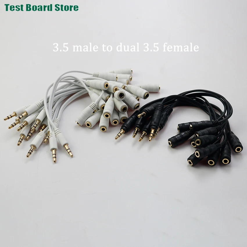 1Pce 3.5mm 2-in-1 straight head audio cable, audio sharing connection cable, signal adapter cable, computer speaker, earphone