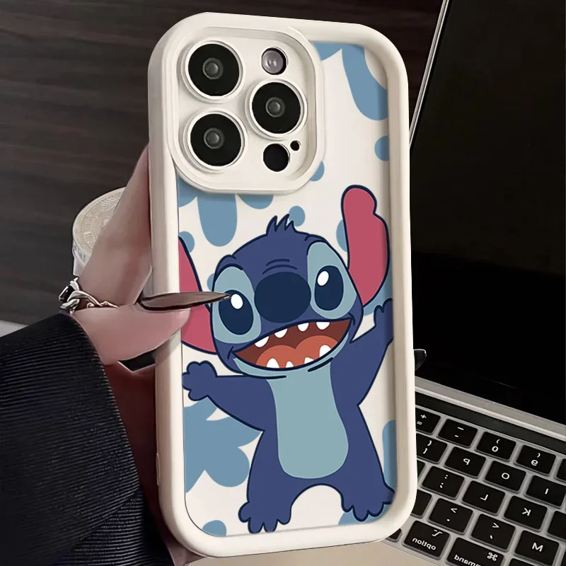 Disney Lovely Stitch funda de silicona para iPhone 15 Pro Max 14 13 12 11 Pro Max XR XS X 8 7 15 Plus SE2, funda suave a prueba de golpes