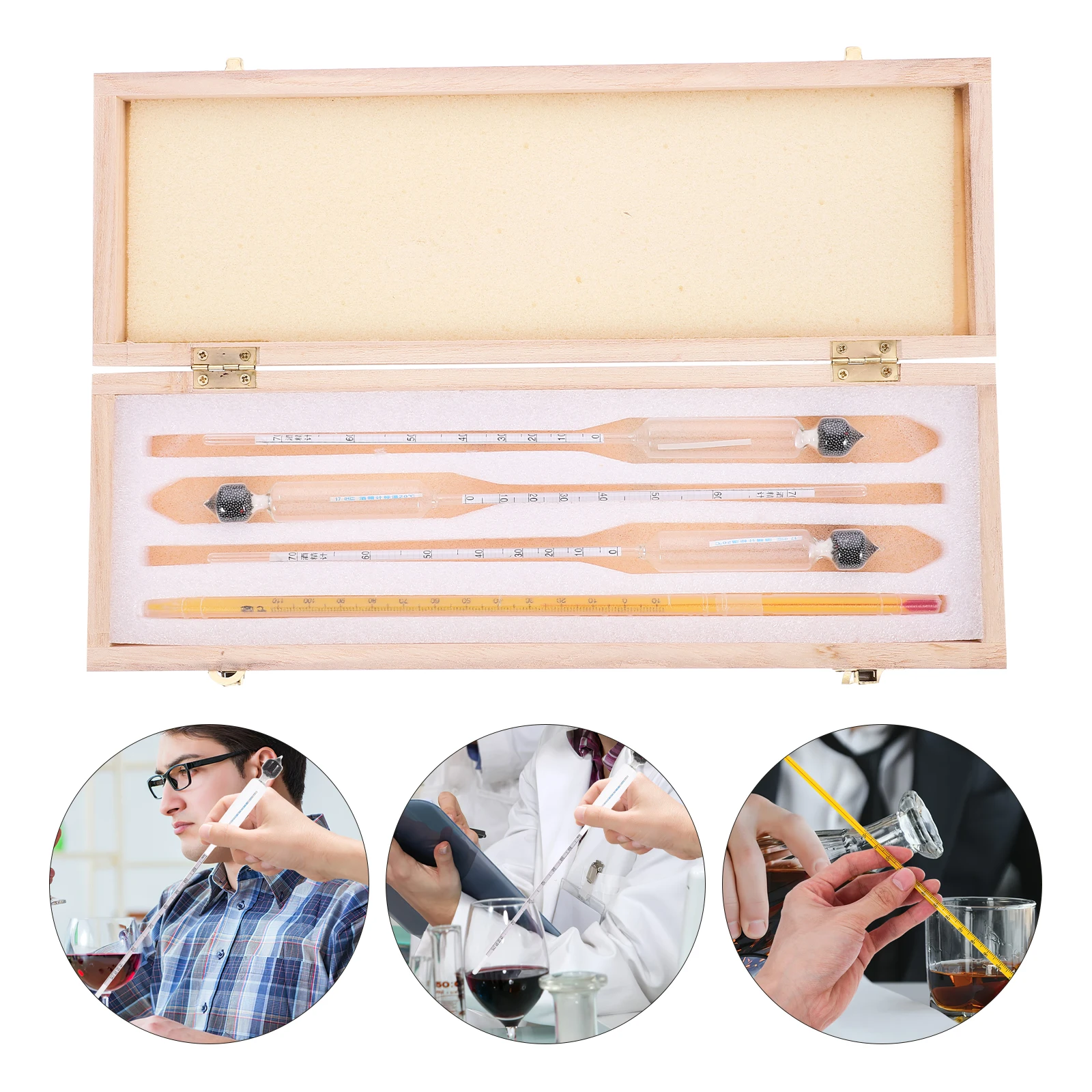 

Glass Alcohol Hydrometer Set For Wine And Liquor Precise Measuring Tools Home Brewing Kit With Thermometer