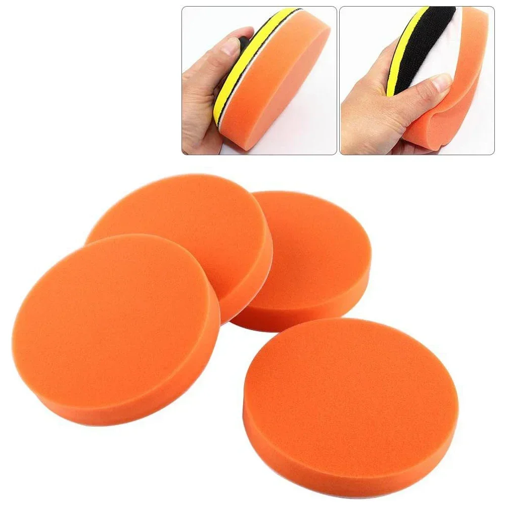 4 pçs 4 polegada 100mm almofada de polimento esponja plana almofadas de cera esponja almofada de polimento para polidor de carro beleza depilação