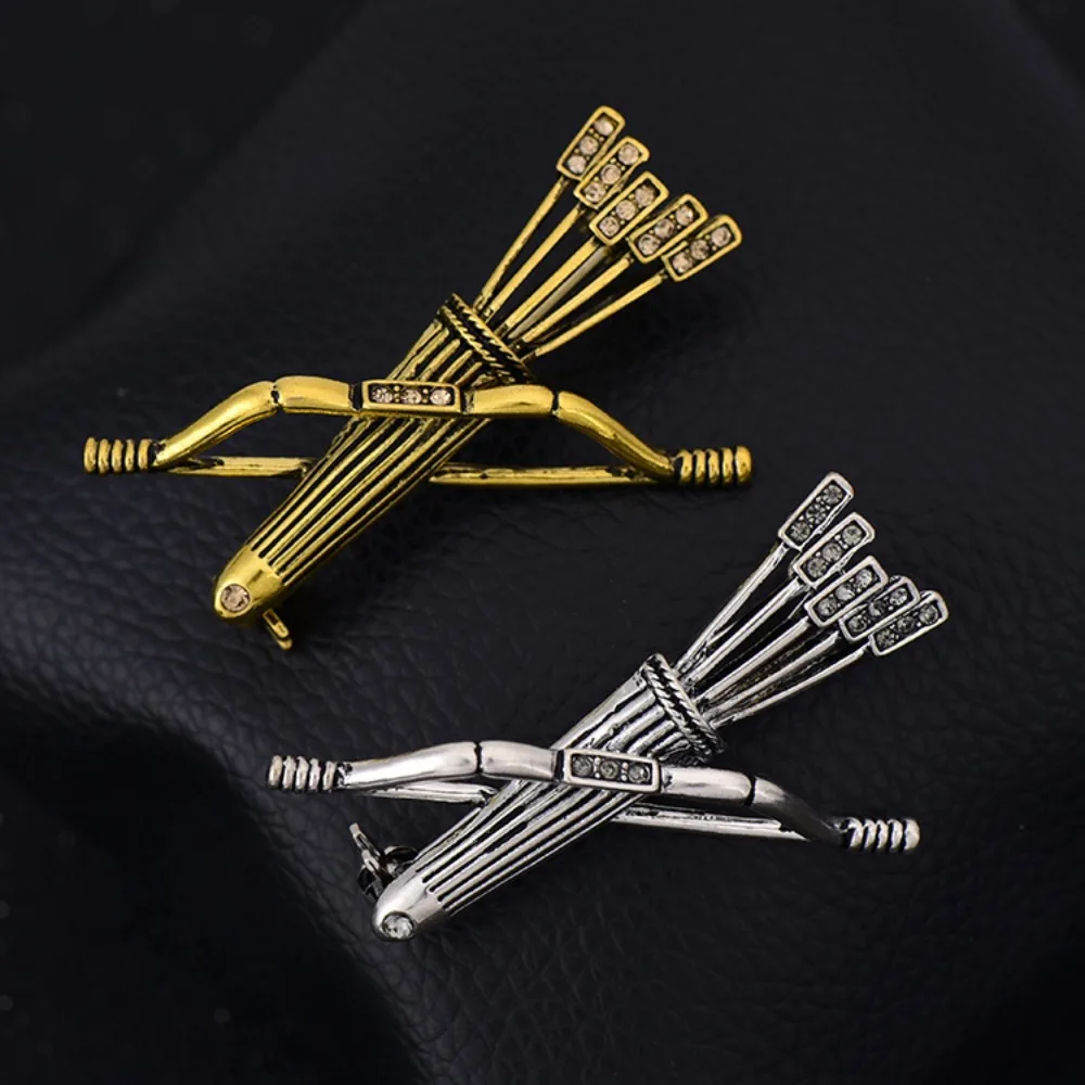Vintage Cupid's Arrow Brooch Personalized Bow Arrow Quiver Metal Lapel Pin for Men Suit Jacket Corsage Jewelry Accessories view 2