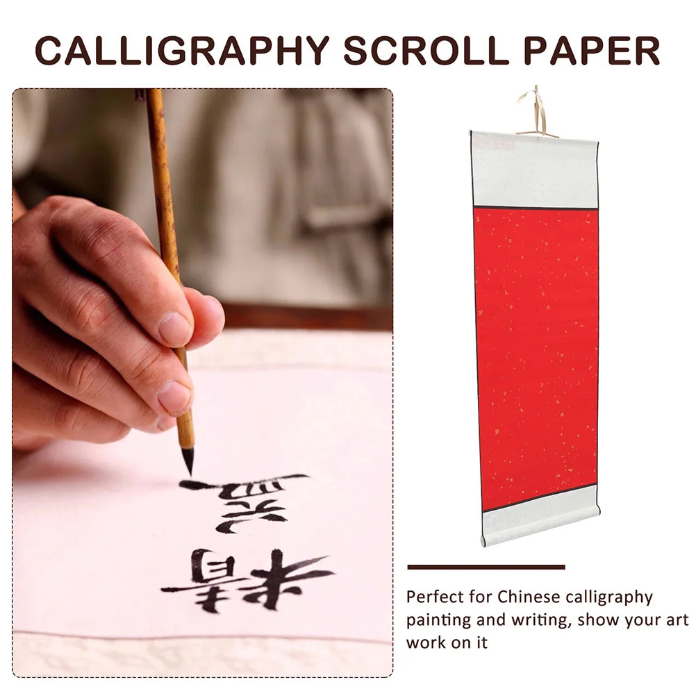 

Blank Rice Hanging Scroll Calligraphy Chinese Xuan Art Wall Scroll for Painting Ink Writing Practice Lightweight Portable Supply