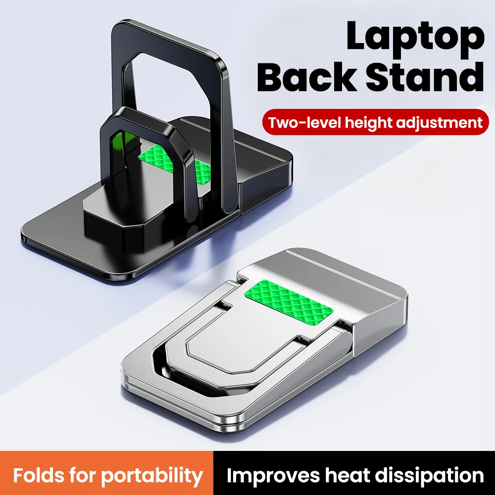 Hidden Laptop Back Mounting Bracket Desktop Folding Paste Height Increasing Heat Dissipation Holder Multi-functional LaptopStand