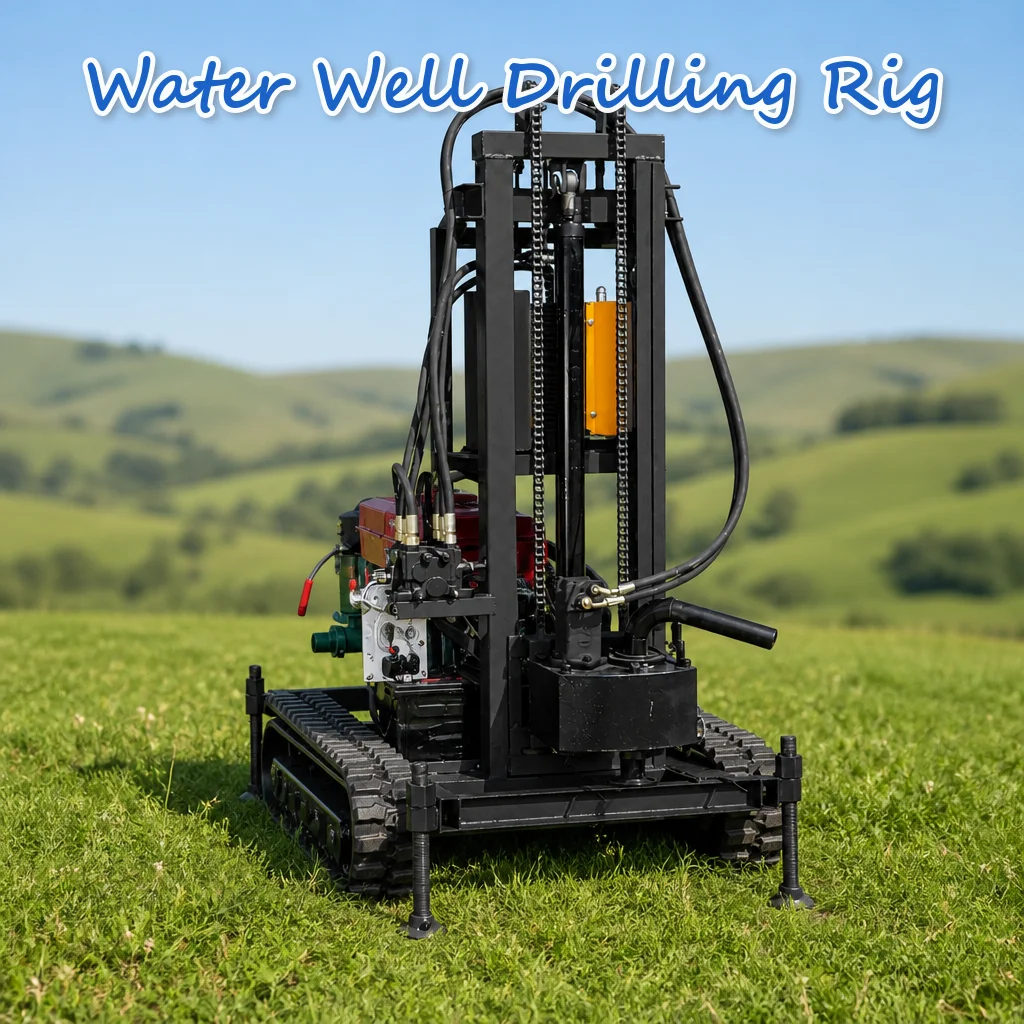 Customized Borehole Water Drilling Rig 22 to 35HP Hydraulic Operated Powered by Diesel Crawler One Man Operation Fast Working