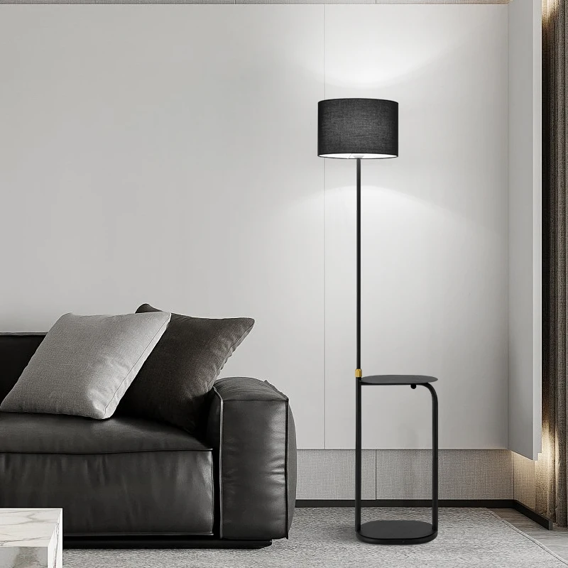 Minimalist Black Floor Lamp Living Room Sofa Bedroom Study Bedside Table Multi Functional Vertical Foot Switch E27 Floor Lamp