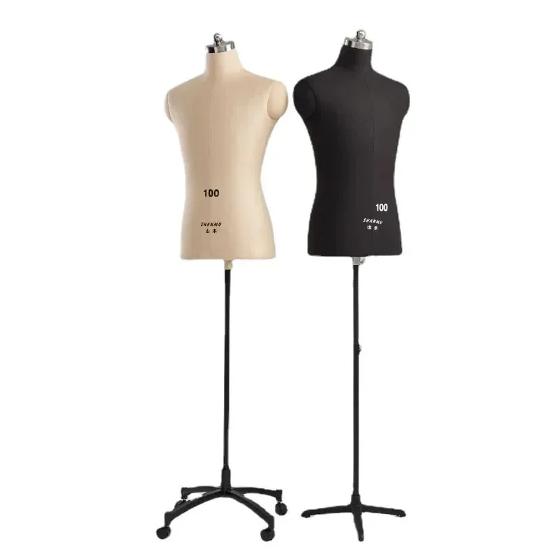 Male Half-length Mannequin with Legs Three-dimensional Sewing Mannequins Clothing Design Model with Metal Base Can Be Pined