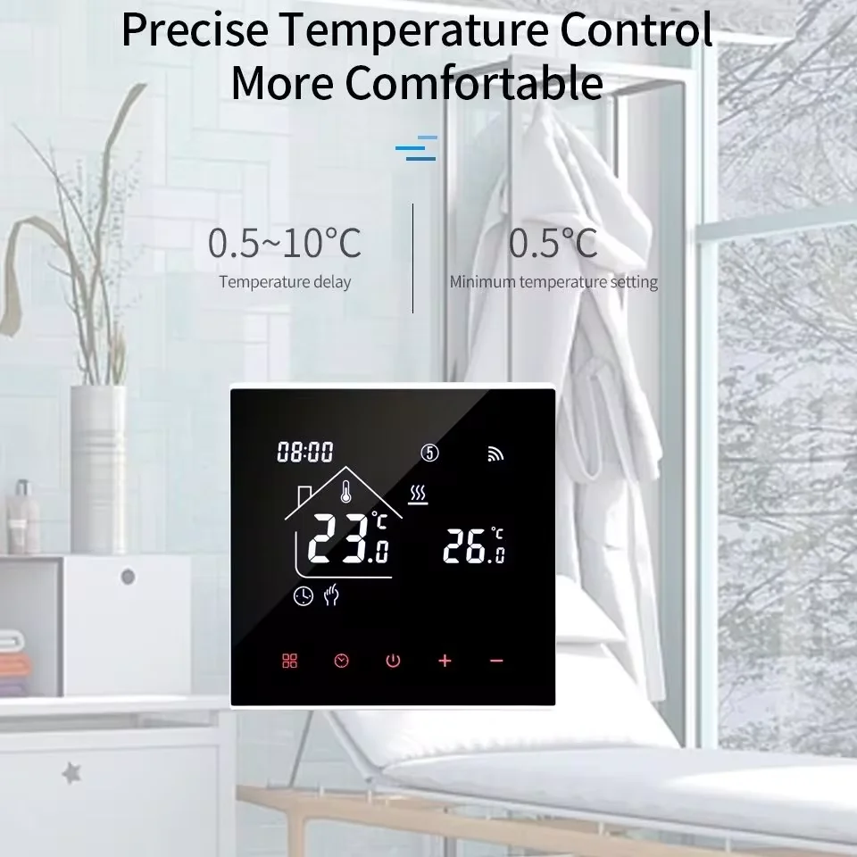 M4AHGB Wifi Smart Heating Thermostat LCD Display Voice Control Alexa Tuya Alice/ Electric/Water Floor Temperature Controller