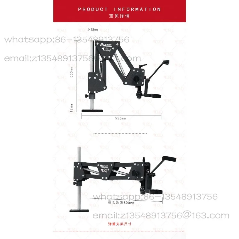 Telescopic Spring Support Stand Free Stretch Bracket for Jewelry Micro‑Setting Microscope Gold Silver Ornament Processing