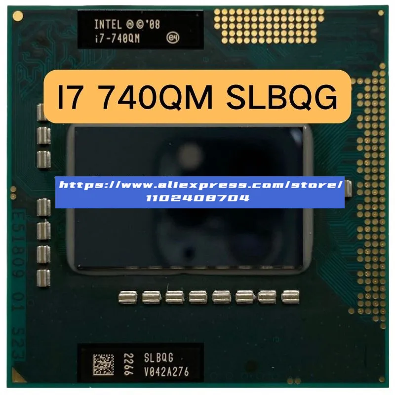 Intel Core i7-740QM i7 740QM SLBQG 1.7 GHz Quad Core 8 Thread CPU Processor 6W 45W Socket G1 / rPGA988A