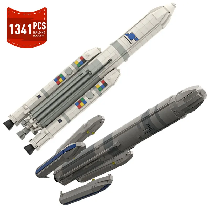 MOC Space Arianeal 6 ECA Rocket Model Building Block Kits 1:110 Scale Space Satellite Exploration Vehicle Bricks Toys Xmas Gifts