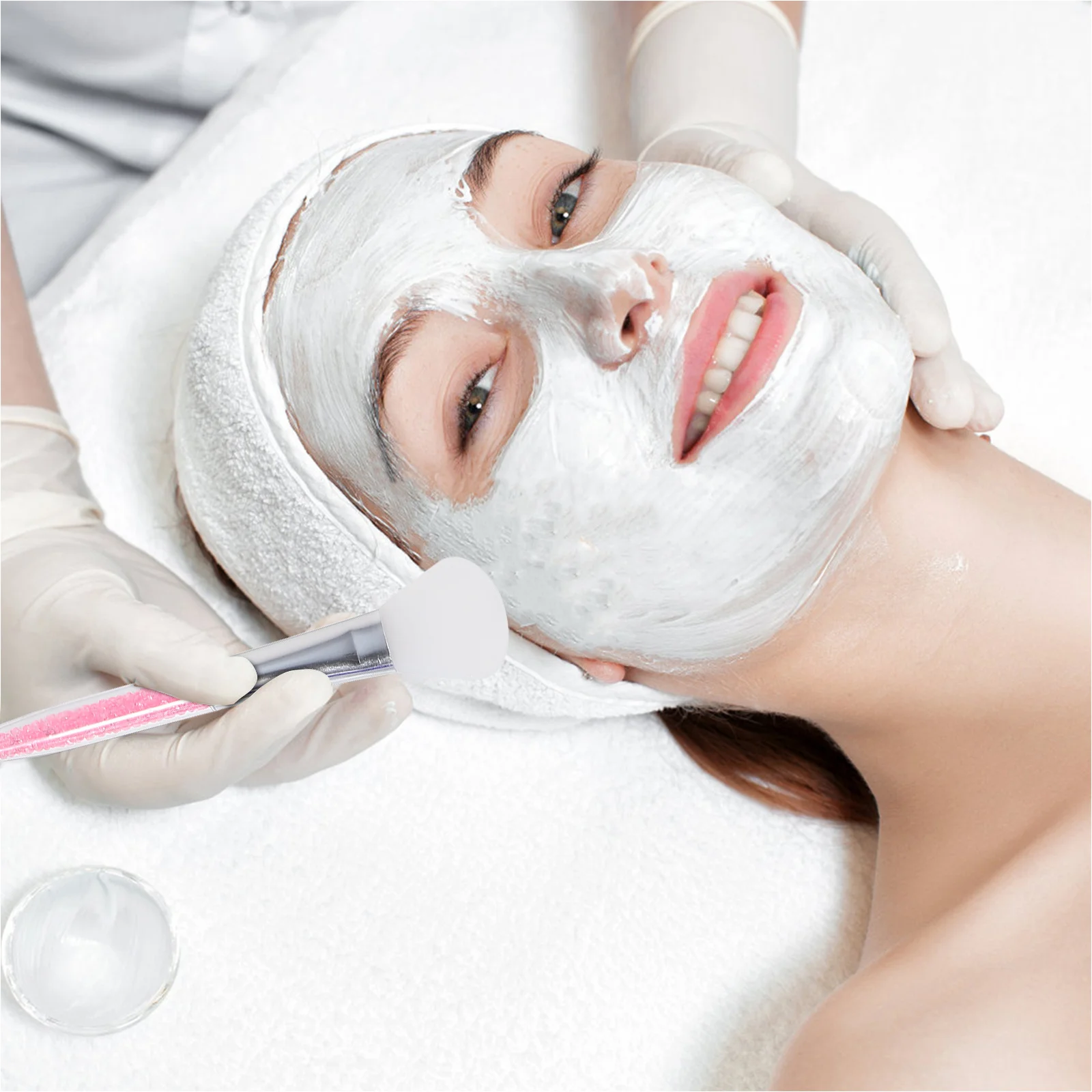 5 قطع من فرشاة قناع الوجه المصنوعة من السيليكون على شكل مروحة للبشرة الحساسة وغير لاصقة ومقاومة للحرارة وخفيفة الوزن ومحمولة