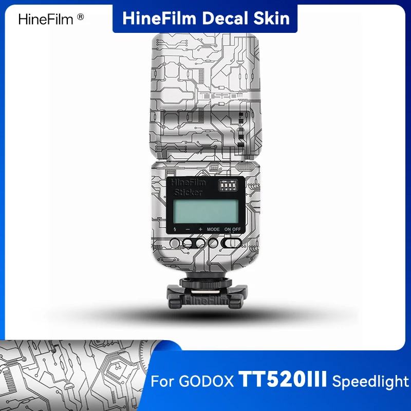 

Hinefilm Skin for Godox TT520III Camera Speedlight Decal Skins Wrap Cover for Godox TT520 III Flash Premium Sticker Warp Film
