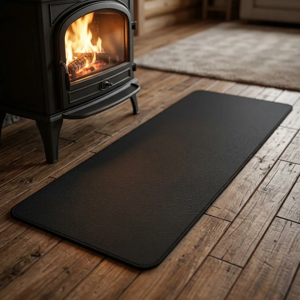 High=Temp Fiberglass Insulation Blanket 1000C Spark Guard Mat For Fireplace Hearth= Wood Burning Stove Flooring Protection