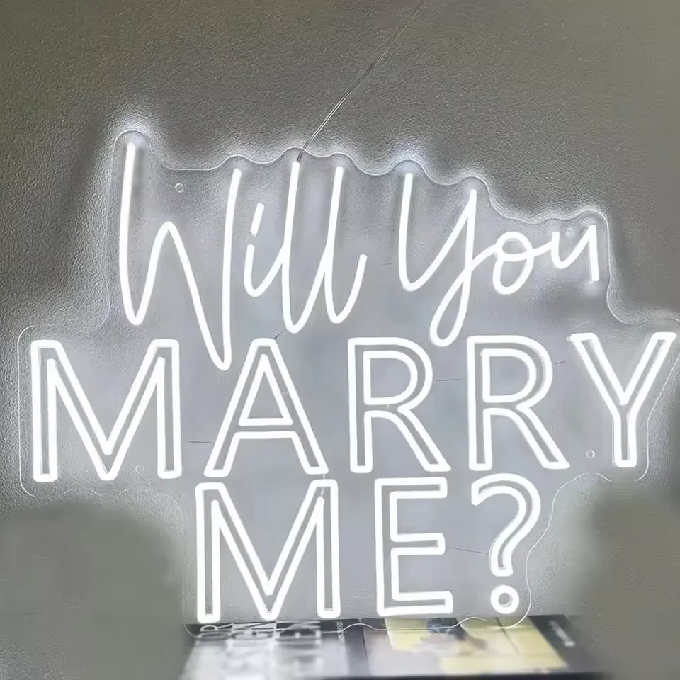 STLF Dropshipping Will You Marry Me Neon Sign Logo Custom Led Light Letter Acrylic for Business Store Salon Birthday Wedding