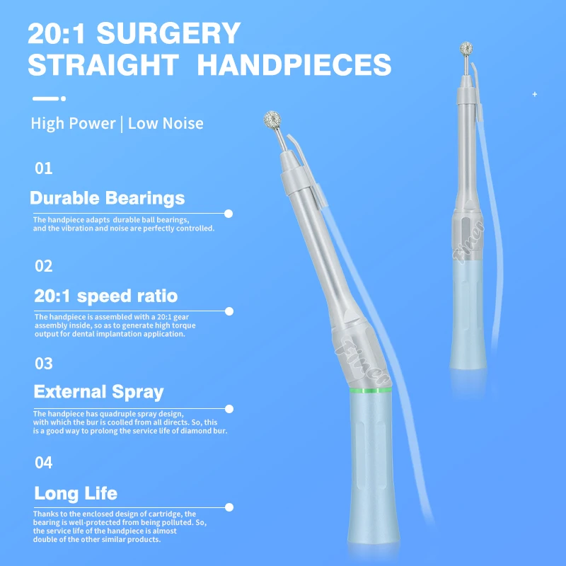 Dental Osteotomy Handpiece 20 Degree Surgical Straight Handpiece for Dental Implant Sinus Lifting Bone ENT Lumbar Surgery