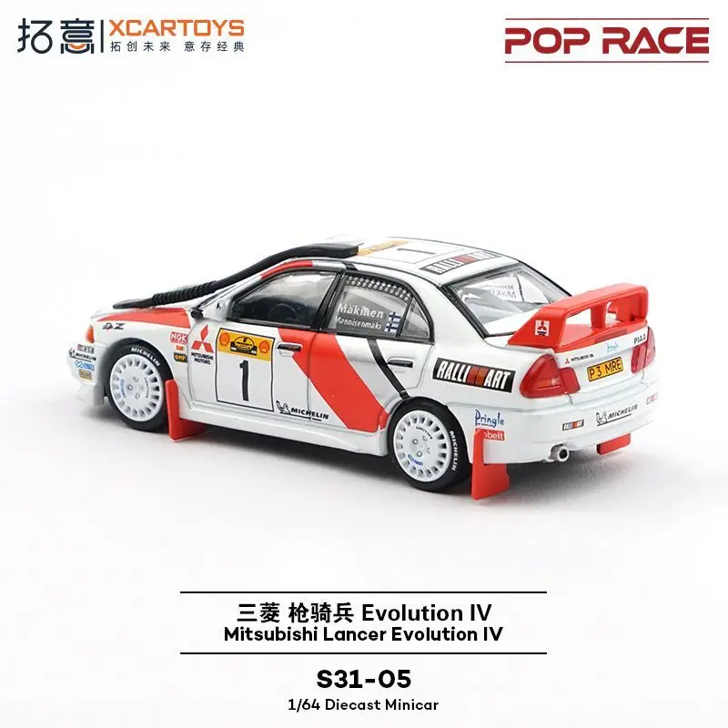 Xcartoys 1:64 Mitsubishi Lancer Evolution IV Model Samochodu Wyścigowego Rally ze Stopu Metali S31-07 Kolekcjonerski Model Pojazdu Zabawka