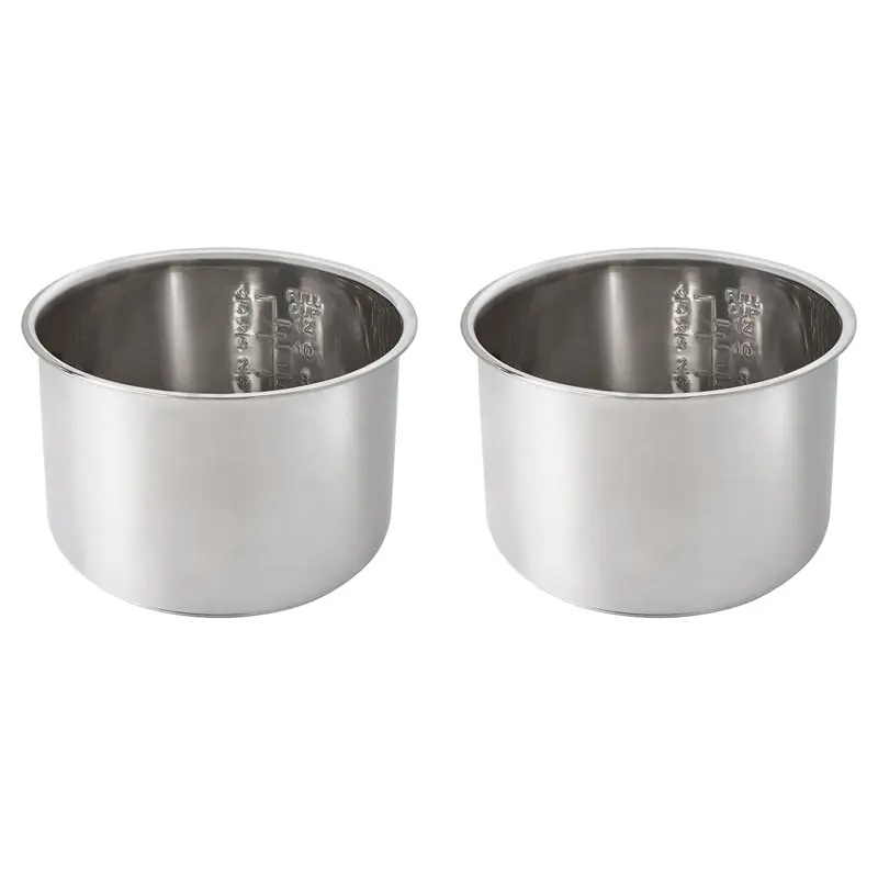 B89B-2X Inner Pot For Instant 6 Quart-Stainless Steel Rice Cooker Pot Replacement,Nonstick Replacement Insert Liner