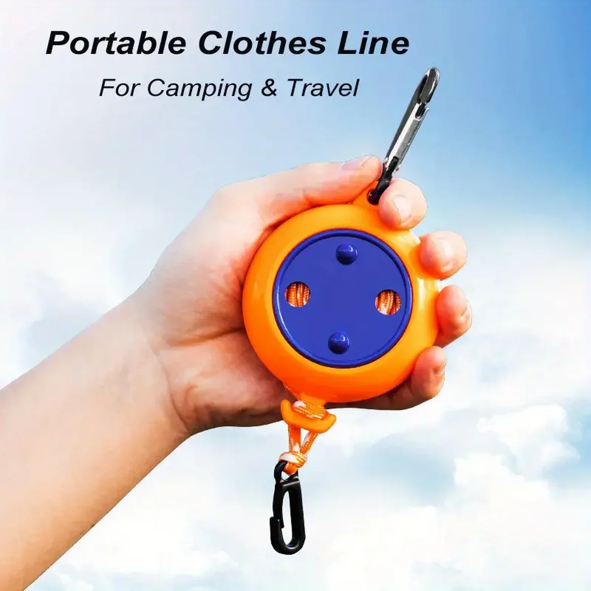 

Compact Portable Travel Clothesline Durable ABS Material with AL Alloy Hook Easy Install Laundry Line for Camping