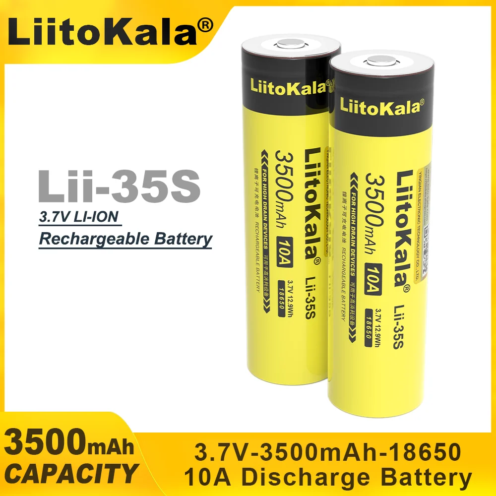 1-6PCS LiitoKala Lii-35S 18650 3.7V 3500mAh Rechargeable Lithium Battery for LED Flashlight+DIY Pointe