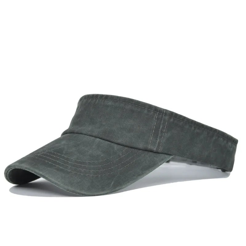 Summer Washable Sun Hats Men Women Solid Cotton Visor UV Protection Top Empty Sport Tennis Golf Running Sunscreen Baseball Cap