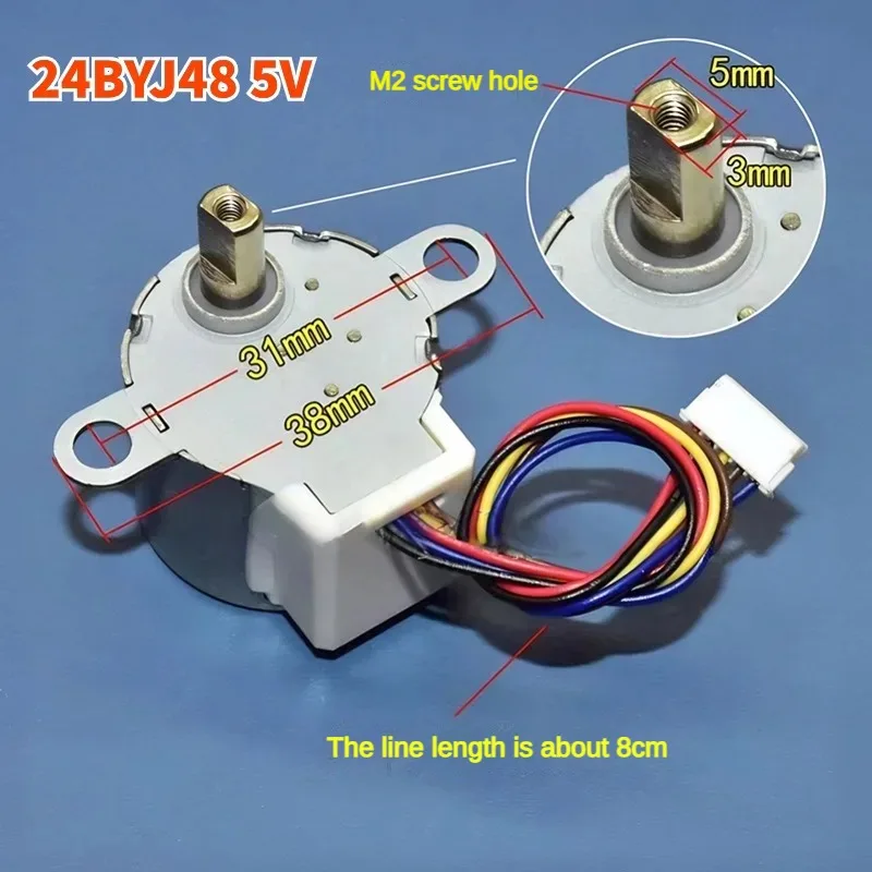 24BYJ48 DC 5V Gear Stepper Motor  4-Phase 5-Wire   Reduction Motor Ratio 64:1 for Single Chip Microcomputer/Camera Monitoring