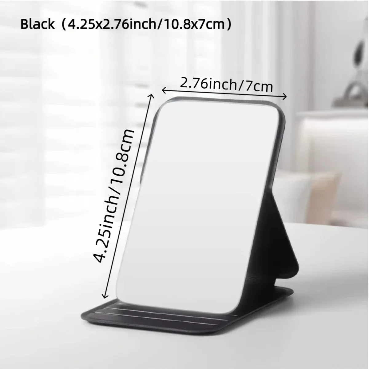 1 Piece 4.25x2.76inch Portable Folding Makeup Mirror, Simple Pocket  Desktop Women's Standing and Handheld Small Travel Mirror