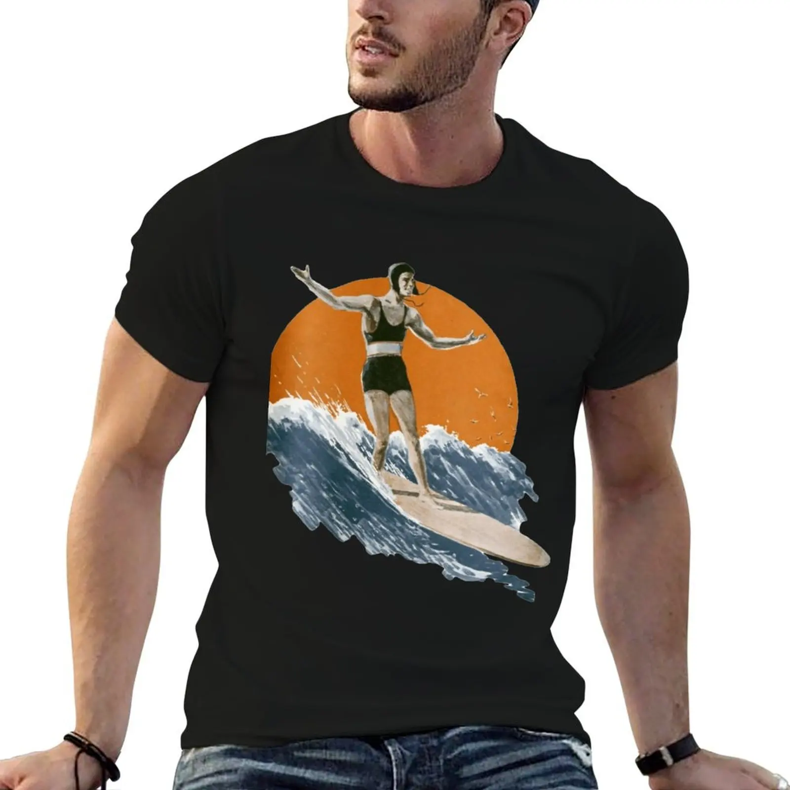 

Aesthetic Surfing T-Shirt animal prinfor boys oversized t shirt anime tshirt graphic shirts t shirts for men pack