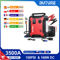 BUTURE Jump Starter 4 in 1 Pump Air Compressor 3000A Power Bank 12V Digital Tire Inflator 150PSI Emergency Battery Boost