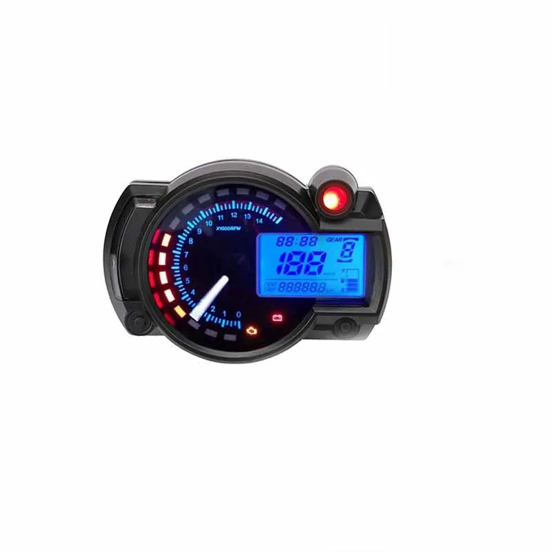 9-16V Motorcycle Colors LED Speedometer LCD Digital Odometer Guage 15000 r/min 99999.9km