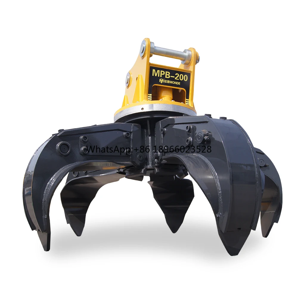 high performance orange peel grapple excavator attachments steel scrap grapple for sale