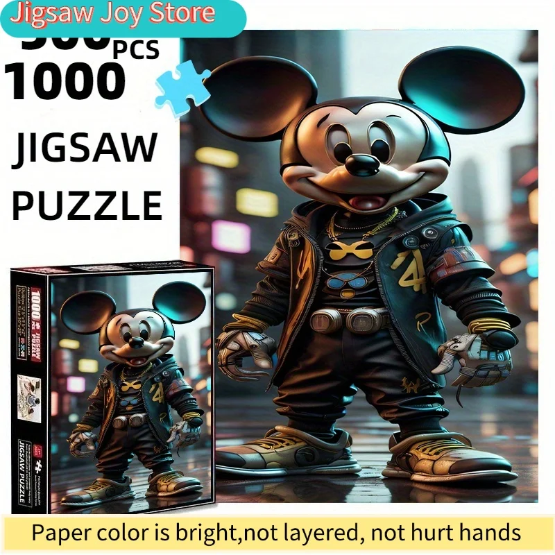 

Mickey Cool Futuristic Trendy Thick Durable White Card Design Hot-Selling Puzzle, Exquisite Packaging Box, Rectangular Shape,