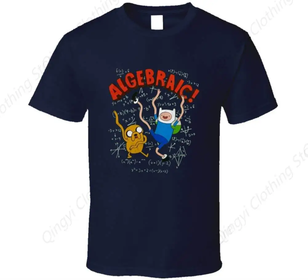 Adventure Time Algebraic  Cartoon Navy T Shirt