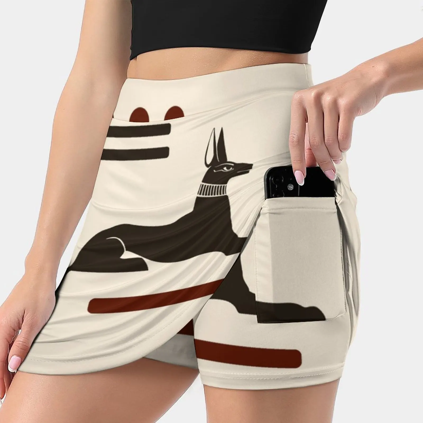 Anubis Ancient Egyptian Women Sports Skirt Tennis Golf Dance Fitness Running Yoga Skirts Ramses Egypt Civilization Antique