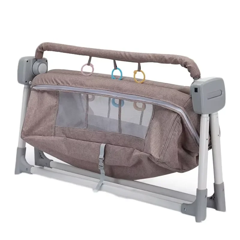 Electric Baby Swing Cradle Toddler Rocking Chair with Cotton Trampoline and Hanging Toys for Sleeping Play Wholesale