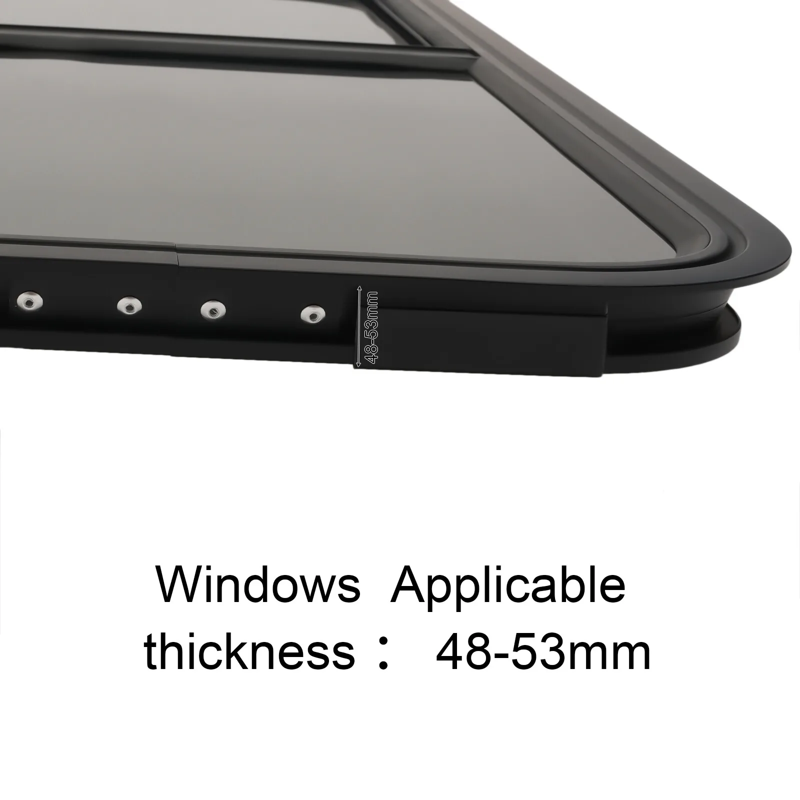 نافذة منزلقة أفقية مناسبة مباشرة لـ RV، سهلة التركيب، عالمية لسمك الصفائح المعدنية 2-6 مم أو 48-55 مم