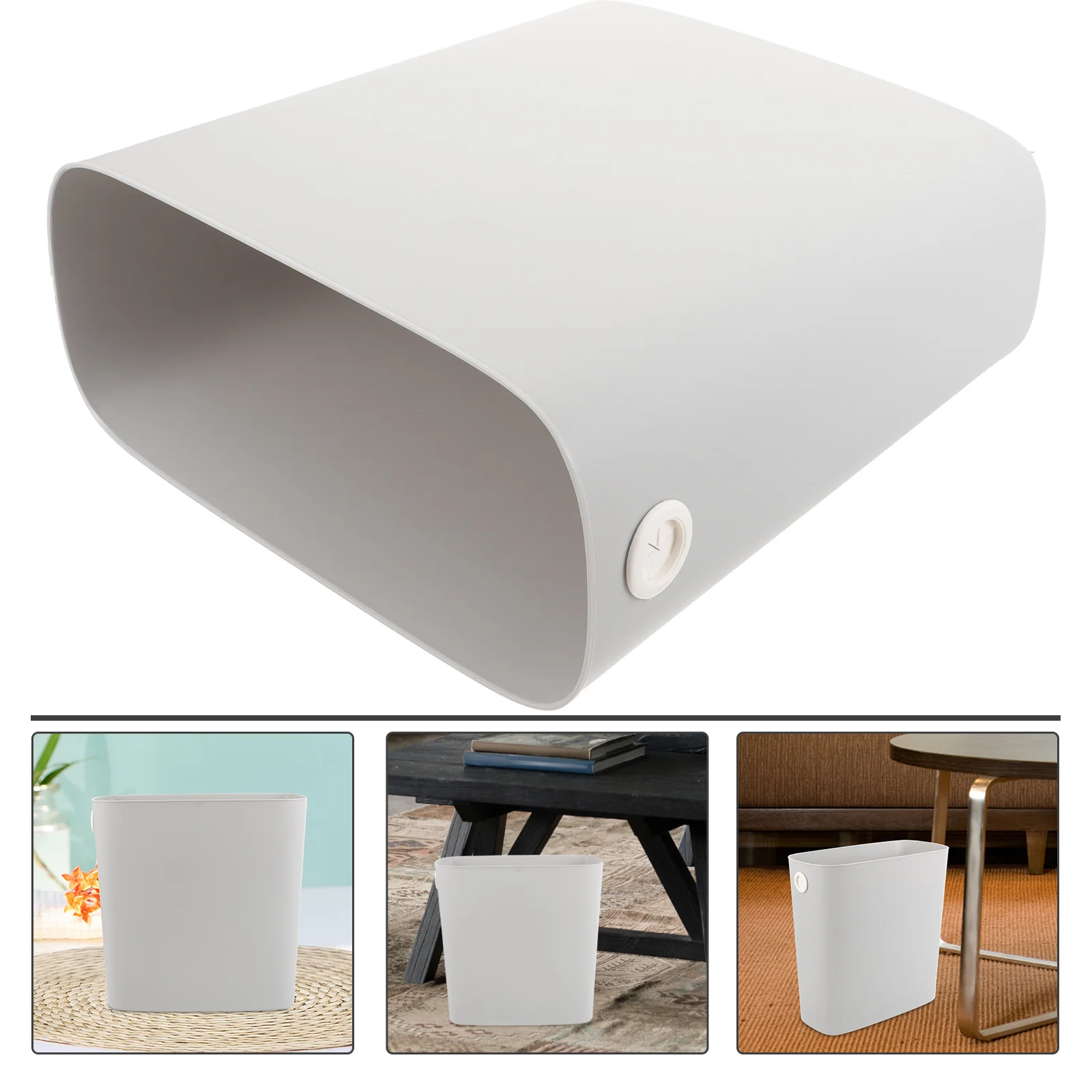 Modern Design Trash Can Container Box Space-saving Home Narrow Garbage Bucket Plastic Office Kitchen Bin Slim Elegant