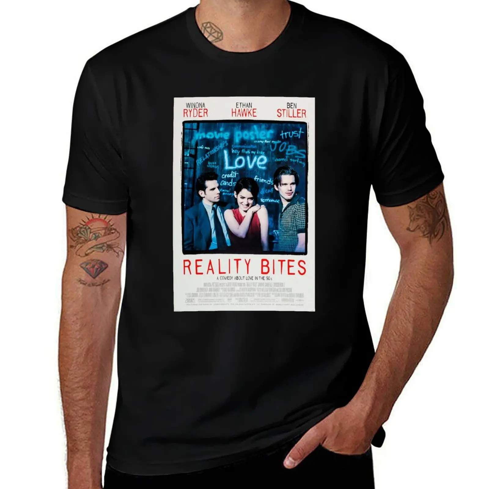 

Reality bites poster Winona Ryder, Ethan Hawke 90s movie T-Shirt anime tshirt anime t shirts oversize