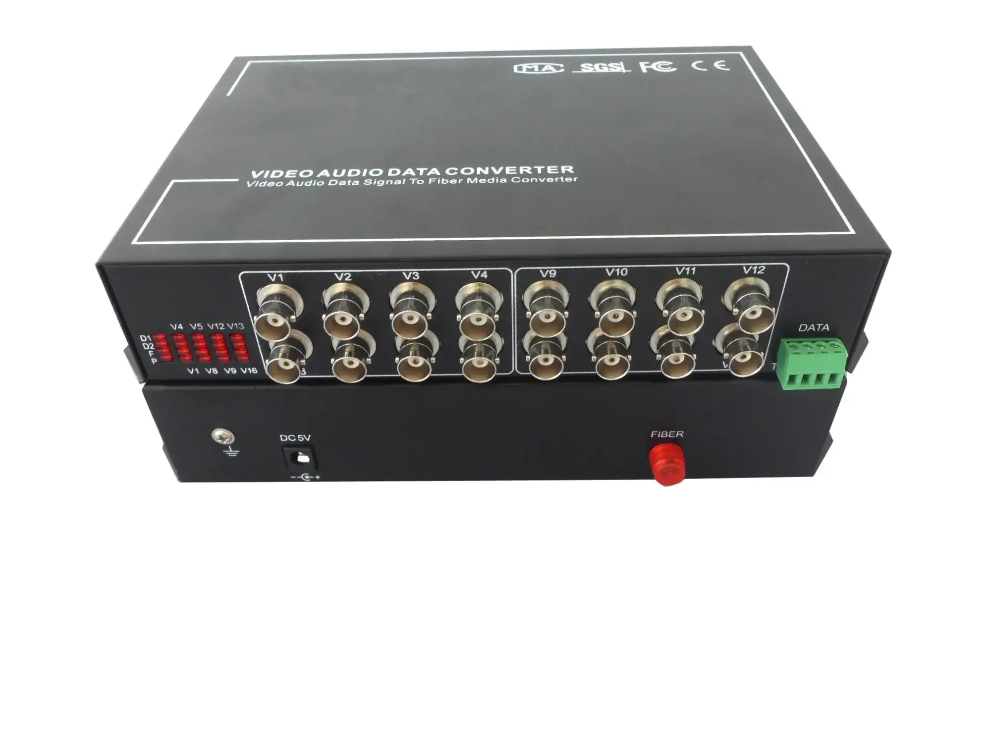 16 channels singlemode 20km Fiber Optic Transmitter Video Converter