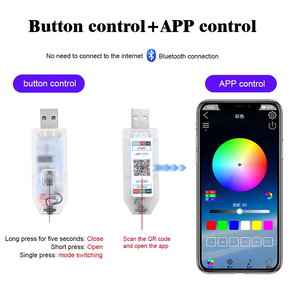 RGB Heart Shaped Car Ambient Light Car Window Suction Cup Led Atmosphere Light 256 Colour USB 5V Neon Lamp Button APP Control